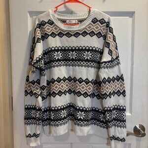 Hollister Women's Winter Nordic Fair Isle Chunky Knit Sweater Size M